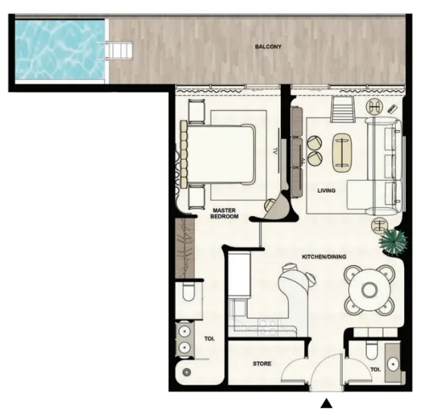 1.0 bedroom apartments - Natuzzi Harmoni