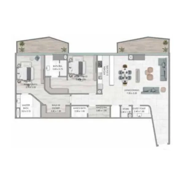 2.0 bedrooms apartments - Habtoor Grand Residences