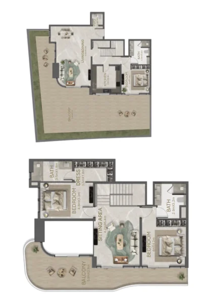 3.0 bedrooms duplex - La Perla