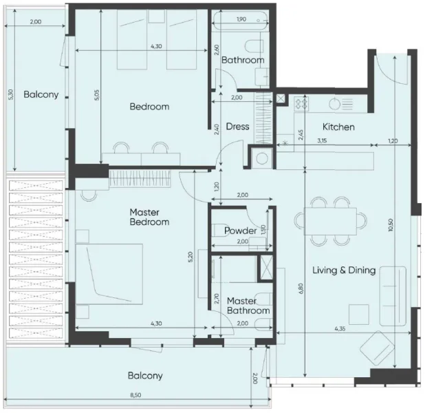 2.0 bedrooms apartments - Sea Legend Tower One