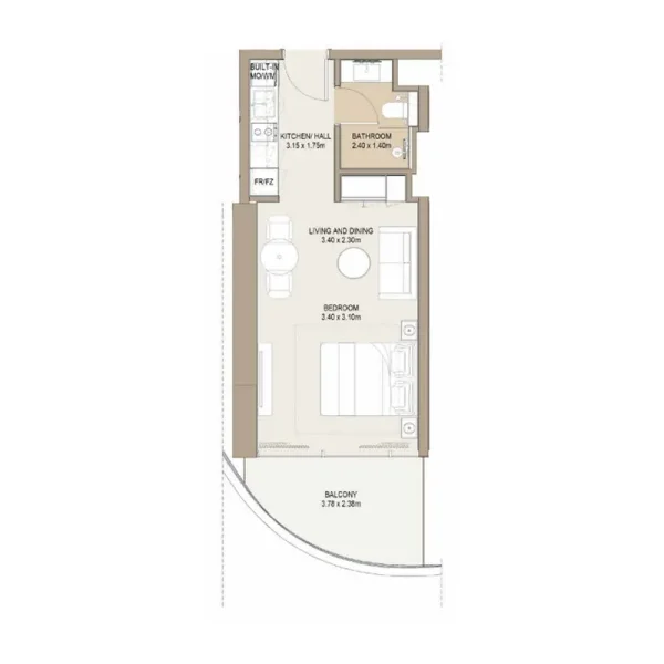 0.0 bedroom apartments - Laguna Residence