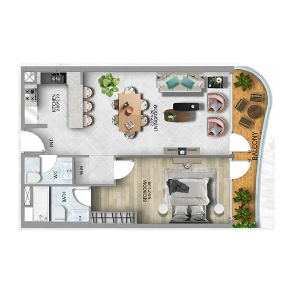 1.0 bedroom apartments - 311 Boulevard