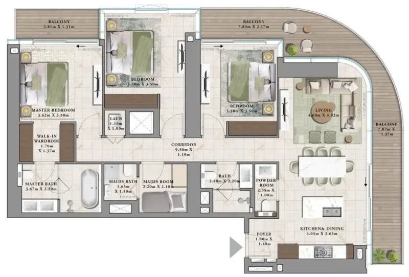 3.0 bedrooms apartments - Avarra by Palace