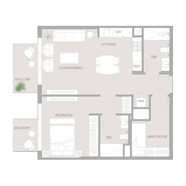 1,5 bedroom Apartments -  1WOOD Residence 2