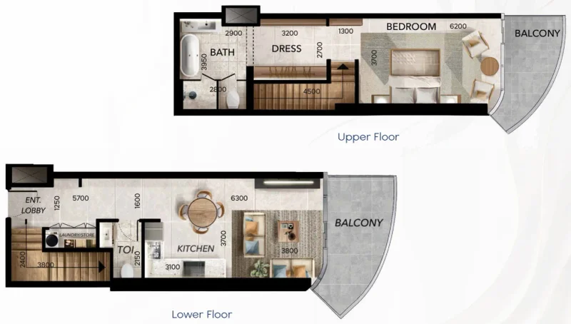1.0 bedroom duplex - Radiant Waves