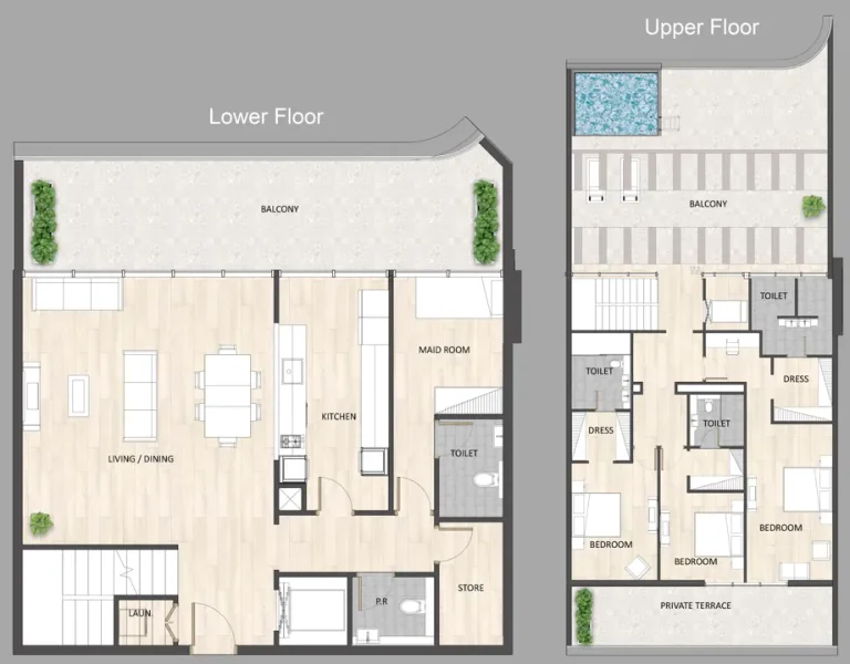 3.0 bedrooms penthouse - Barari Palace