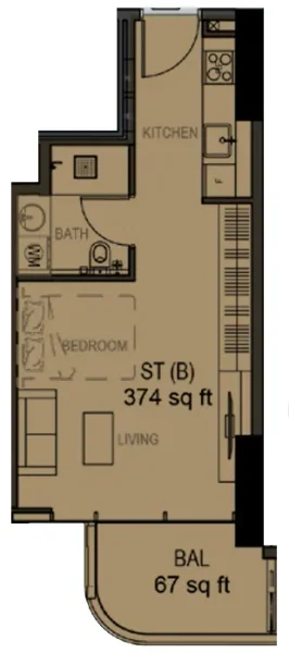 0.0 bedroom apartments - Rabdan Gates