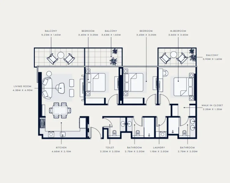 3.0 bedrooms apartments - Azizi Venice 