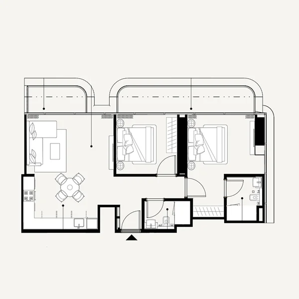 2 bedroom Apartments -  Azizi Wares
