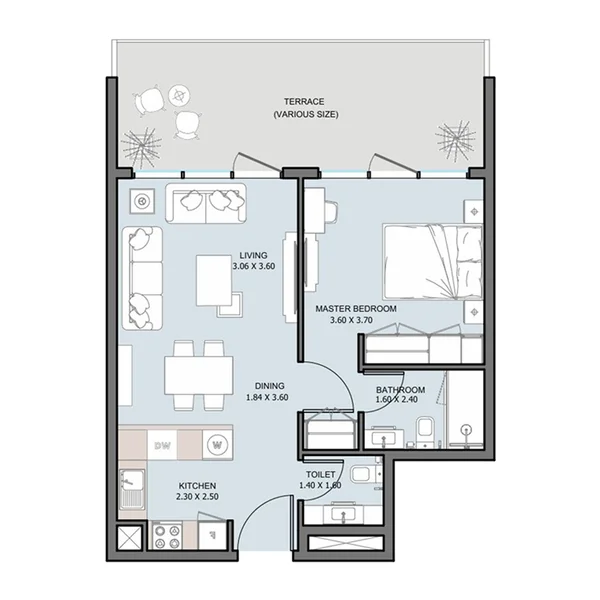 1 bedroom Apartments -  The District