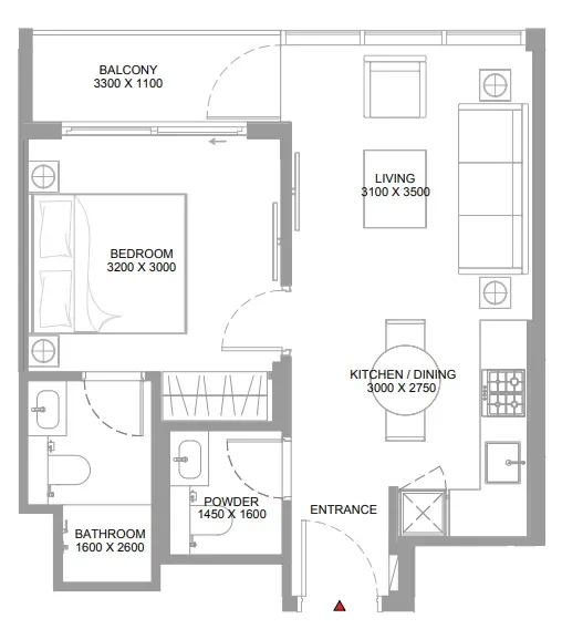 1.0 bedroom apartments - Bayfront Marina Residences