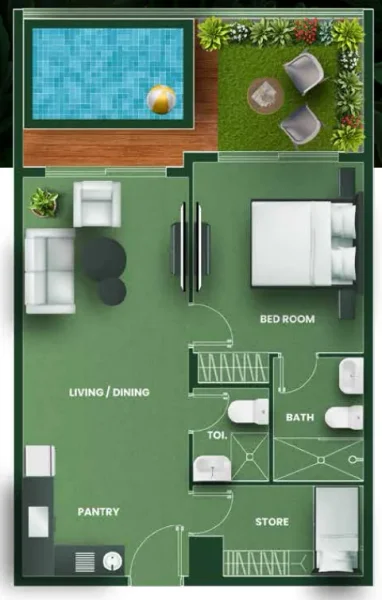 1.5 bedrooms apartments - Vincitore Aqua Flora