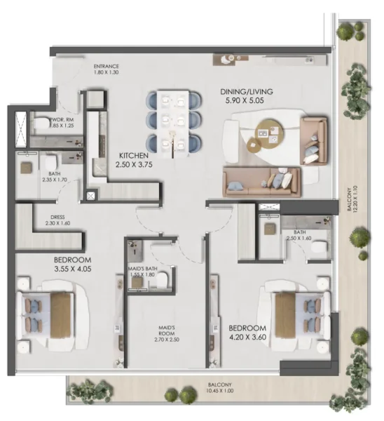2.0 bedrooms apartments - Legado by Prescott