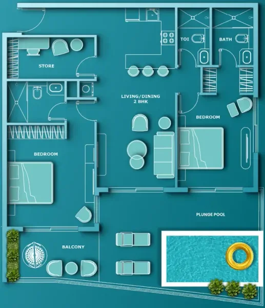 2.0 bedrooms apartments - Aqua Dimore