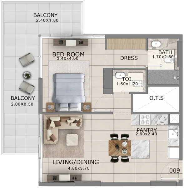 1.0 bedroom apartments - Arlington Park 2