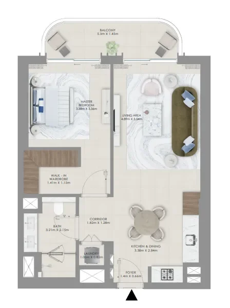 1.0 bedroom apartments - Baystar by Vida