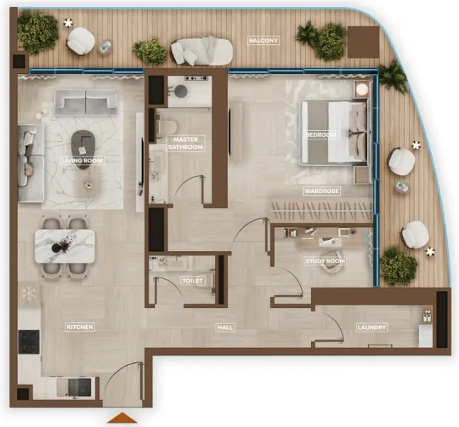 1.0 bedroom apartments - Sky Hills Astra