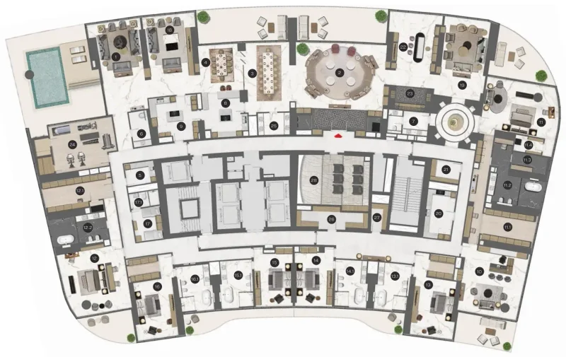 6.0 bedrooms apartments - Sobha Seahaven