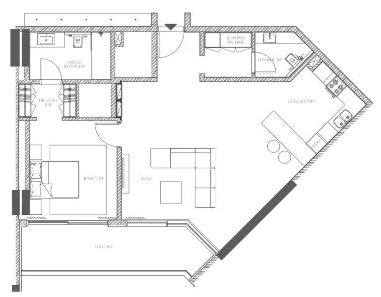 1.0 bedroom apartments - Creekside Residence
