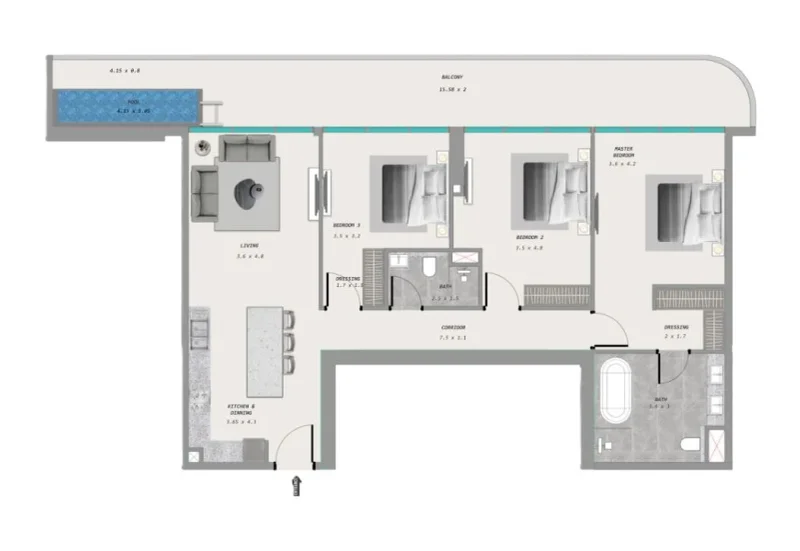 3.0 bedrooms apartments - Ocean Pearl 1 and 2