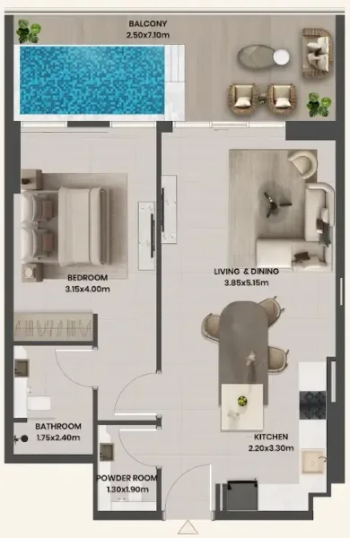 1.0 bedroom apartments - Divine Al Barari