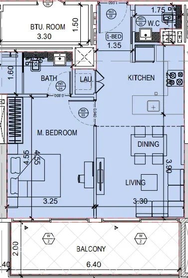 1.0 bedroom apartments - Binghatti Amberhall