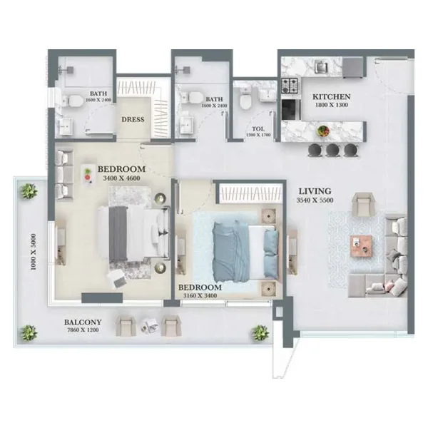 2.0 bedrooms apartments - Aum 99 Residences