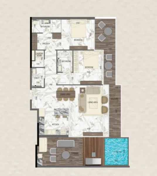 2.0 bedrooms apartments - Sky Living