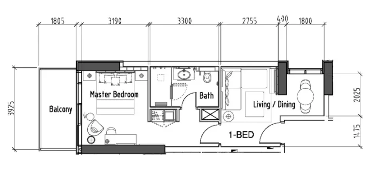 1.0 bedroom apartments - Damac Hills - Radisson Dubai