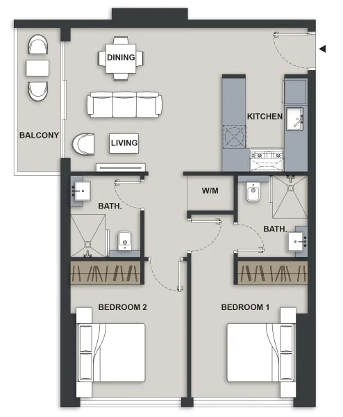 2.0 bedrooms apartments - Maison Elysee III