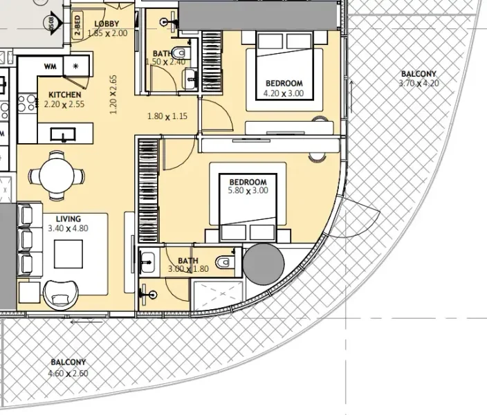 2.0 bedrooms apartments - Binghatti Skyblade