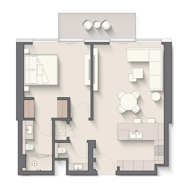 1 bedroom Apartments -  Riverton House