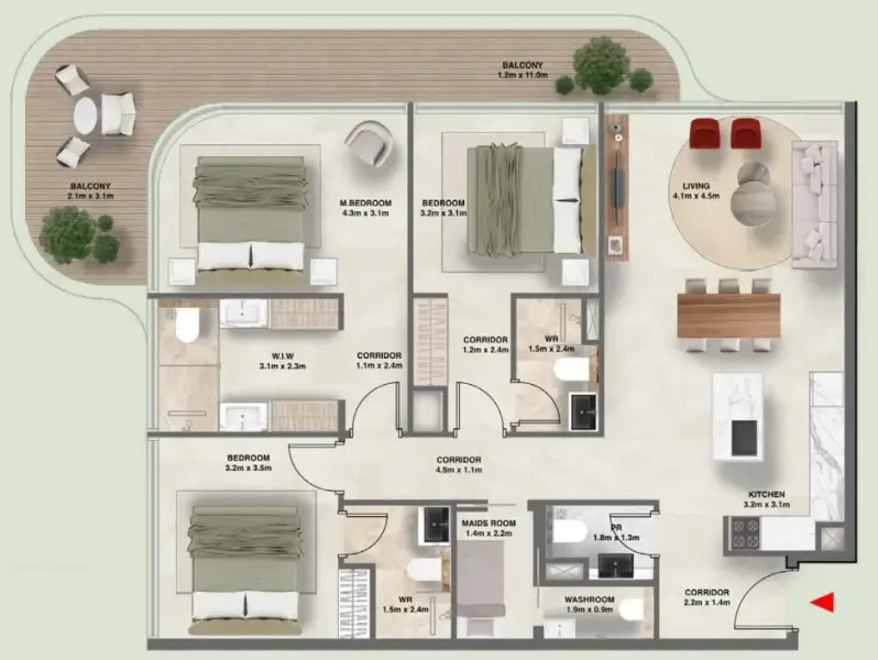 3.5 bedrooms apartments - The Tides