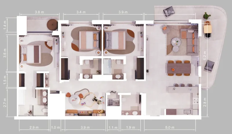 3.0 bedrooms apartments - Verdes by Haven
