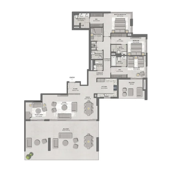 3 bedroom Apartments -  Ghaf Woods Distrikt