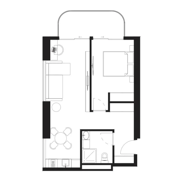 1.0 bedroom apartments - Strada