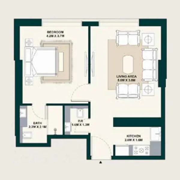 1.0 bedroom apartments - Exotica by Al Marina