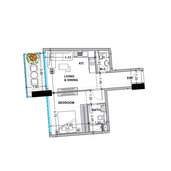 1.0 bedroom apartments - Celesto 4
