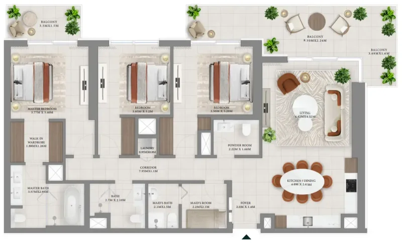 3.0 bedrooms apartments - Vida Residences Hillside