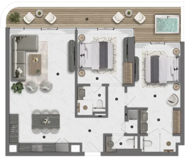 2.0 bedrooms apartments - Bond Living