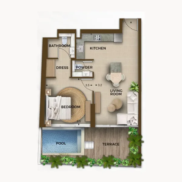 1.0 bedroom apartments - 105 Residences by Kamdar