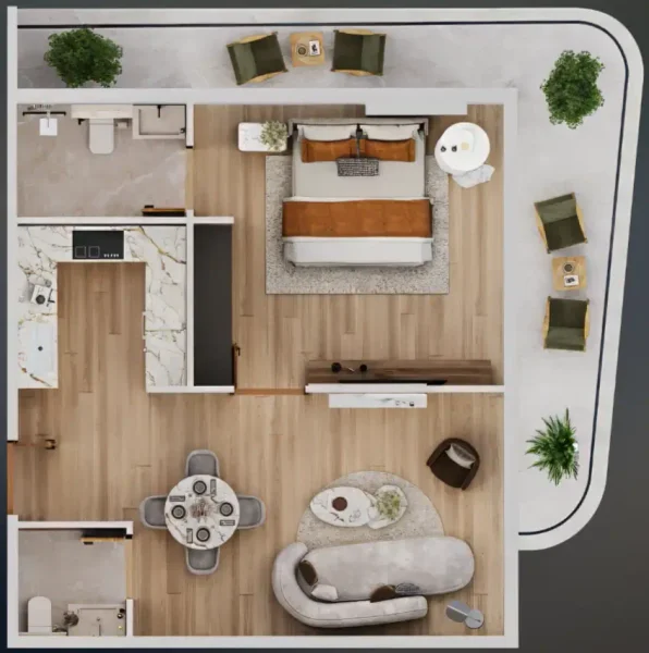 1.0 bedroom apartments - Nuve by Zoya