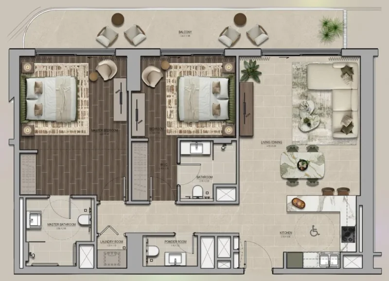 2.0 bedrooms apartments - Yas Park Place