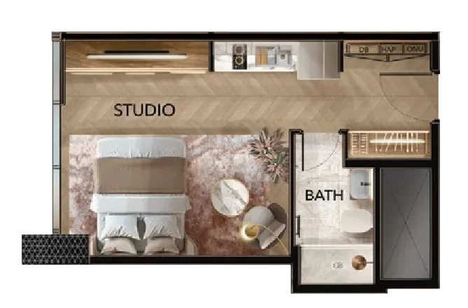 0.0 bedroom apartments - Radiant Bridges