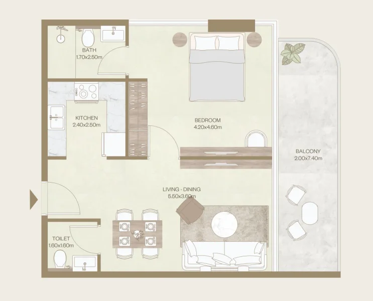 1.0 bedroom apartments - Nuve by Zoya