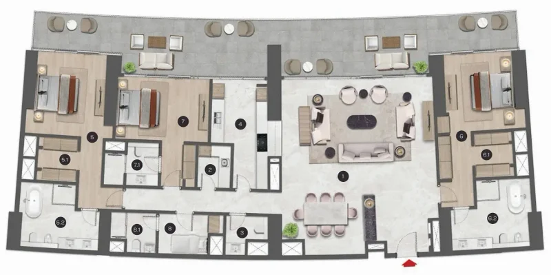 3.0 bedrooms apartments - Sobha Seahaven