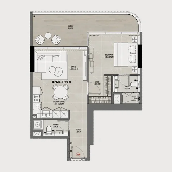 1 bedroom Apartments -  Rabdan Gates