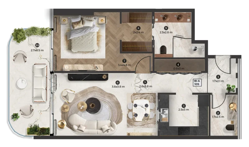 1.0 bedroom apartments - Stellar by Elie Saab