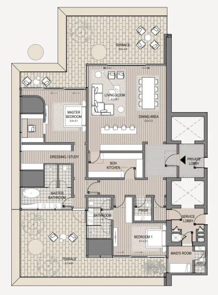 2.0 bedrooms apartments - Vela Viento