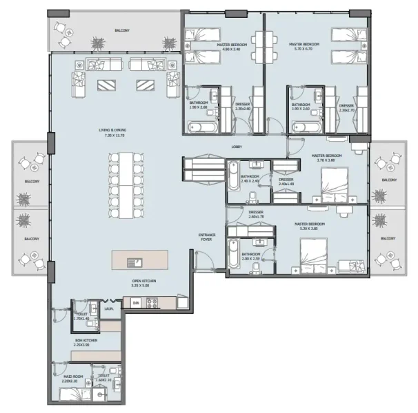 4.0 bedrooms penthouse - Oceana